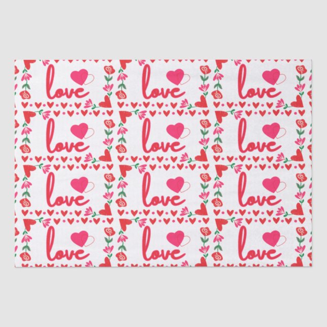Liebe Valentinstag Tissue Seidenpapier (Vorderseite)