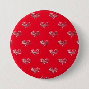 Liebe Valentinstag Weißer Herzschlag Button