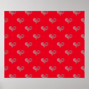 Liebe Valentinstag Weißer Herzschlag Poster
