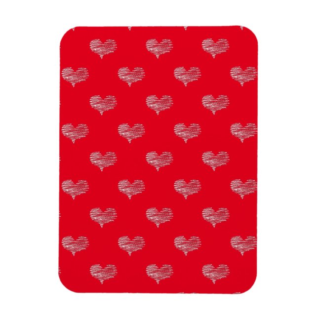 Liebe Valentinstag Weißherz Skizze Magnet (Vertikal)