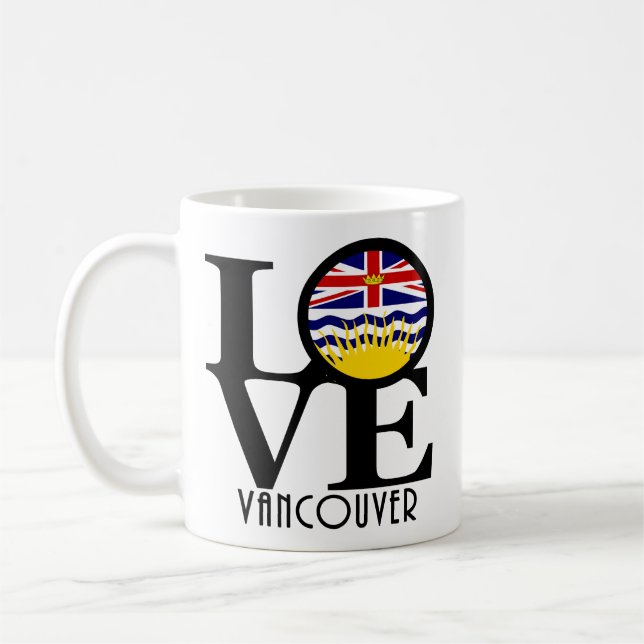 LIEBE Vancouver (BC Flag) 11oz Kaffeetasse (Links)