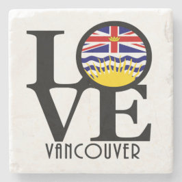 LIEBE Vancouver (BC Flag) Steinuntersetzer