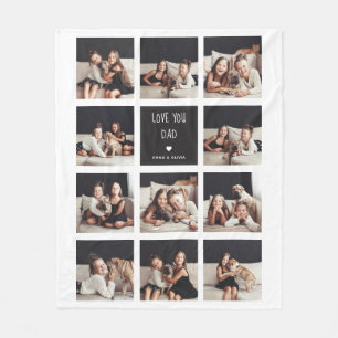 Liebe Vater  Fotosammlung Handgeschriebener Text Fleecedecke