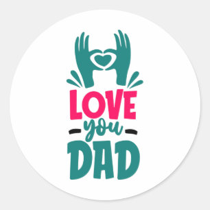 Liebe Vater Runder Aufkleber