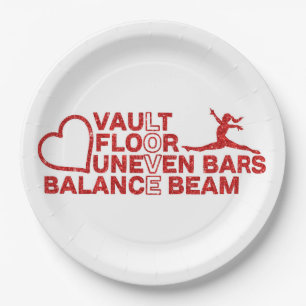 Liebe Vault Floor Unneven Bars Balancebaum Pappteller