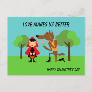 Liebe verbessert Valentinstag Postkarte