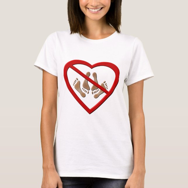 Liebe verboten Schild Damen T - Shirt (Vorderseite)