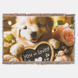 Liebe verbreiten: Goldener Retriever mit "You Are  Decke