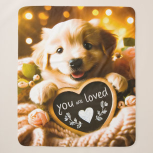 Liebe verbreiten: Goldener Retriever mit "You Are Sherpadecke