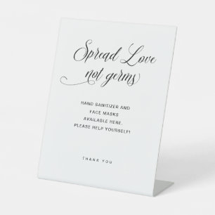 Liebe verbreiten, nicht Keime Elegante Typografi Sockelschild
