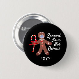 Liebe verbreiten Nicht Keime Gesicht Maske Gingerb Button