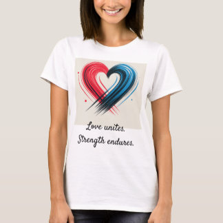 Liebe vereint T - Shirt - Fett Herz mit S-Nachrich