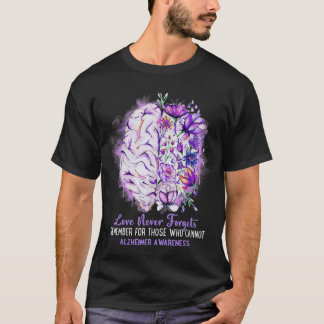 Liebe vergisst nie Alzheimer's Awareness Brain Dis T-Shirt