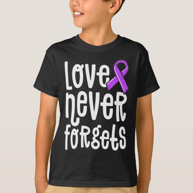 Liebe vergisst nie, dass Erinnerungen Alzheimer-En T-Shirt (Vorderseite)