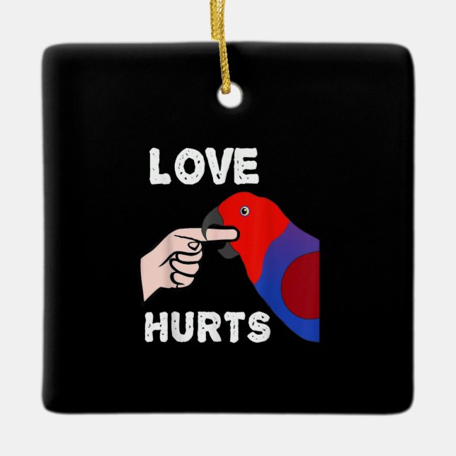 Liebe verletzt Eclectus Parrot Keramikornament (Vorderseite)