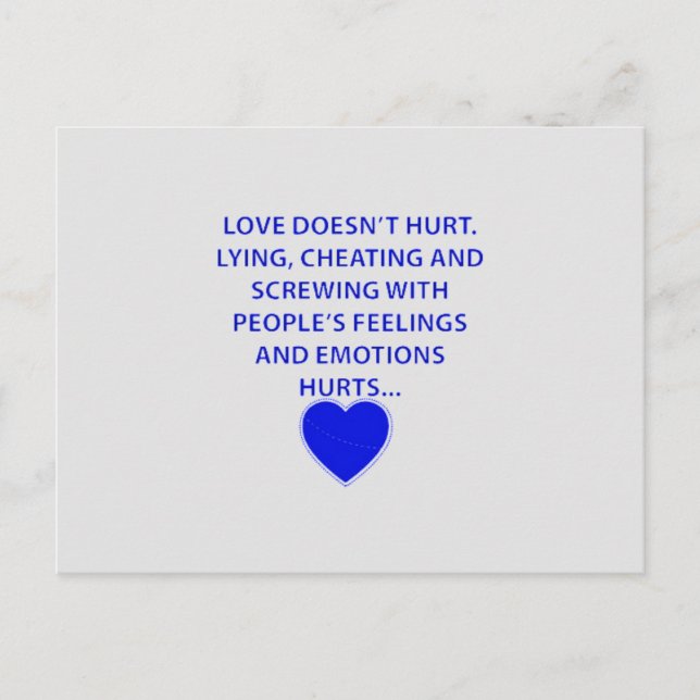 Liebe VERLETZT MENSCHEN, DIE EMOTIONEN LÄSST Postkarte (Vorderseite)