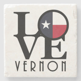 LIEBE Vernon Texas Steinuntersetzer