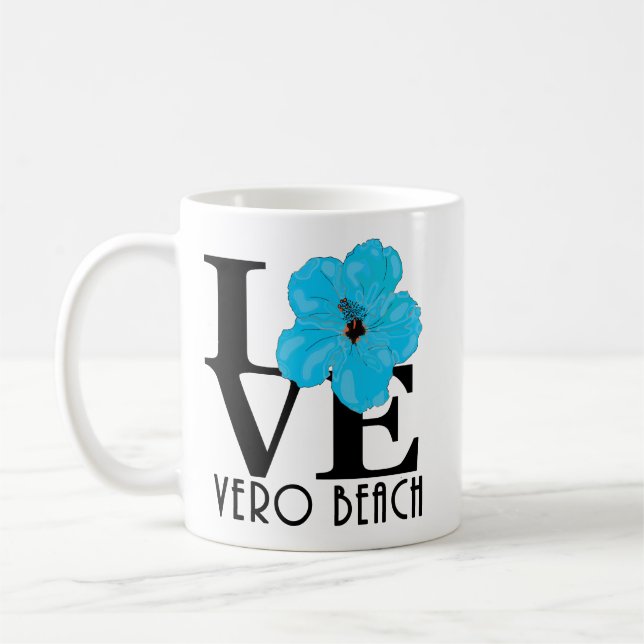 LIEBE Vero Beach Blue Hibiskus 11oz Kaffeetasse (Links)