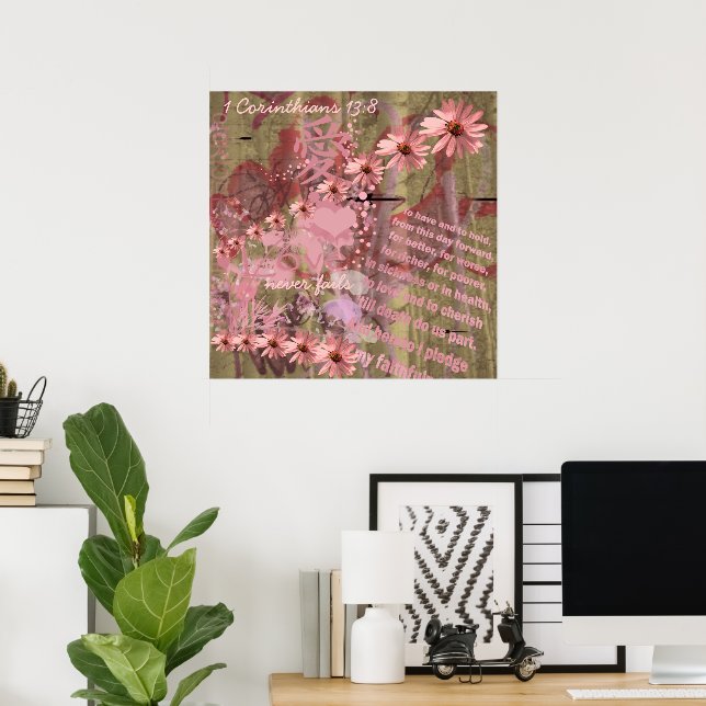 Liebe Versage ConeFlower Collage nie Poster (Heimbüro)