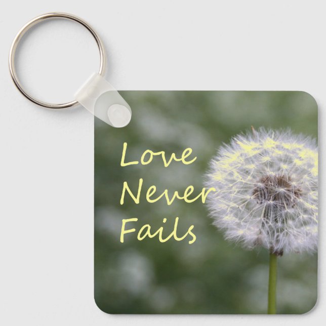 Liebe Versage Dandelion1 Korinther 13 Schlüsselanhänger (Vorderseite)