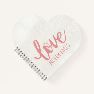 Liebe Versage nie - 1 Korinther 13:8 rosa Notizbuch