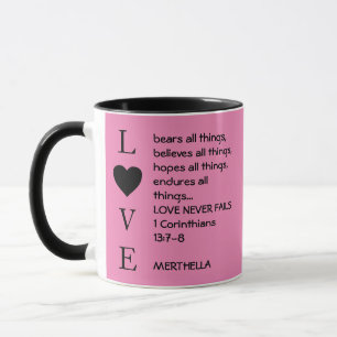 Liebe Versage nie   1 Korinther 13   PERSONALISIER Tasse