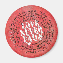 Liebe Versage nie Bibelverse 1 Korinther 13:4-8 Magnet