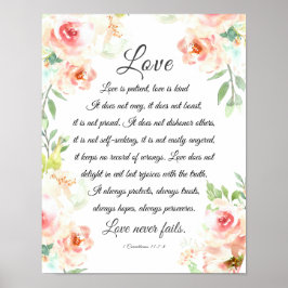 Liebe Versage nie Blütenblütenblüte Poster
