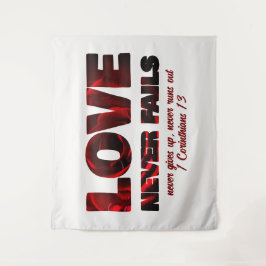 LIEBE VERSAGE NIE Christlich Wandteppich