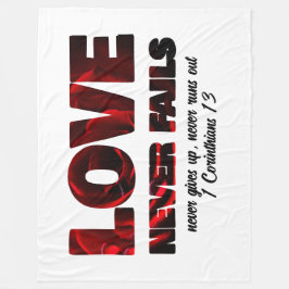 LIEBE VERSAGE NIE Christliche Werte Fleecedecke