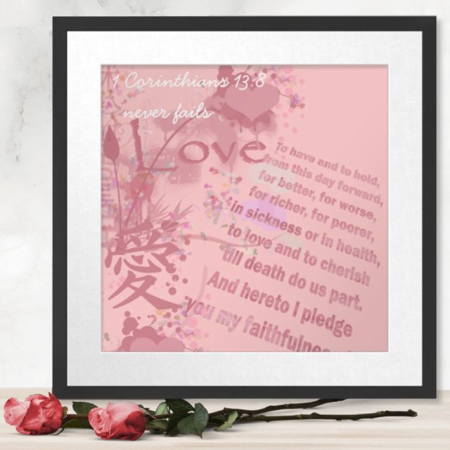 Liebe Versage nie Hochzeitsvows Poster (To see frame pricing, please enter your frame and mat options.)