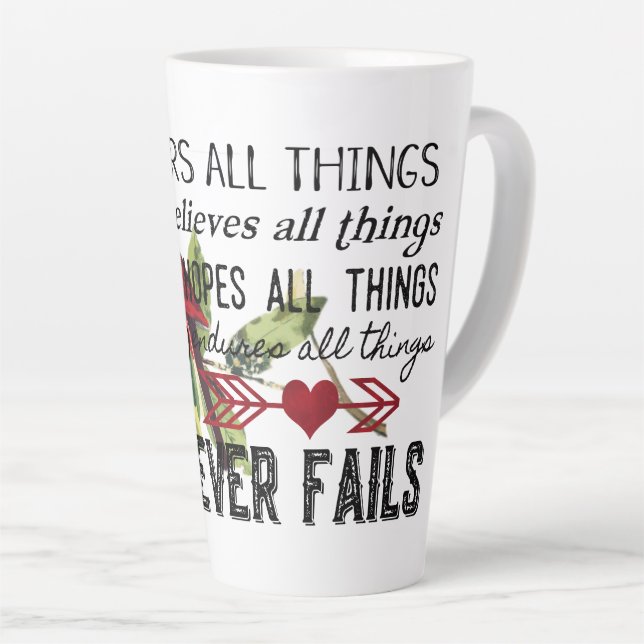 Liebe Versage niemals Latte-Tasse Milchtasse (Rechte Ecke)