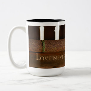 Liebe versagt nie Kaffee-Tasse für Zweifarbige Tasse