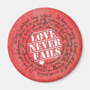 Liebe versagt nie Korinther-13:4 des Bibel-Vers-1 Magnet