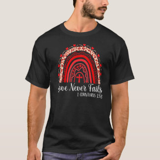 Liebe versagt nie Regenbogen Leopard Christian Val T-Shirt