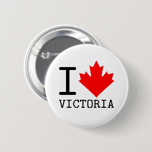 Liebe Victoria, British Columbia Canada Maple Leaf Button