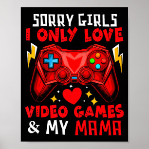 Liebe Videospiele und meine Mama Lustiger Witz Mäd Poster