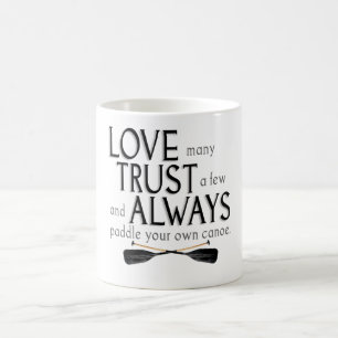 Liebe viele, vertrauen einigen kaffeetasse