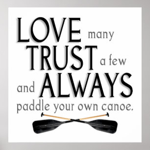 Liebe viele, vertrauen einigen poster