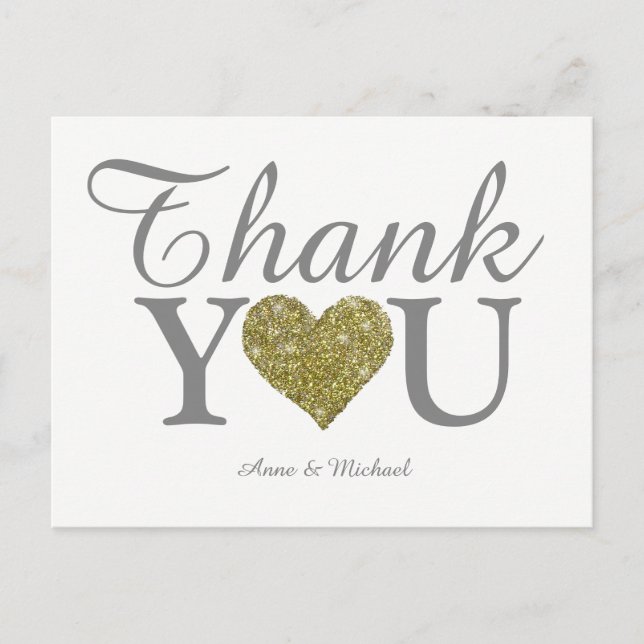 Liebe & vielen Dank für die schöne Hochzeit Postkarte (Vorderseite)