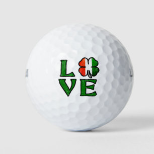 Liebe Vierblättriges Kleeblatt Irish Flag St. Patr Golfball