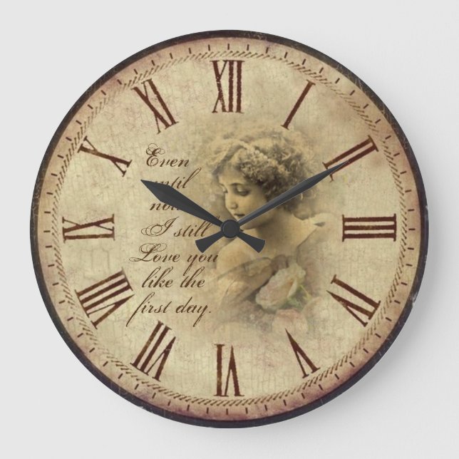 Liebe Vintag Große Wanduhr (Vorderseite)