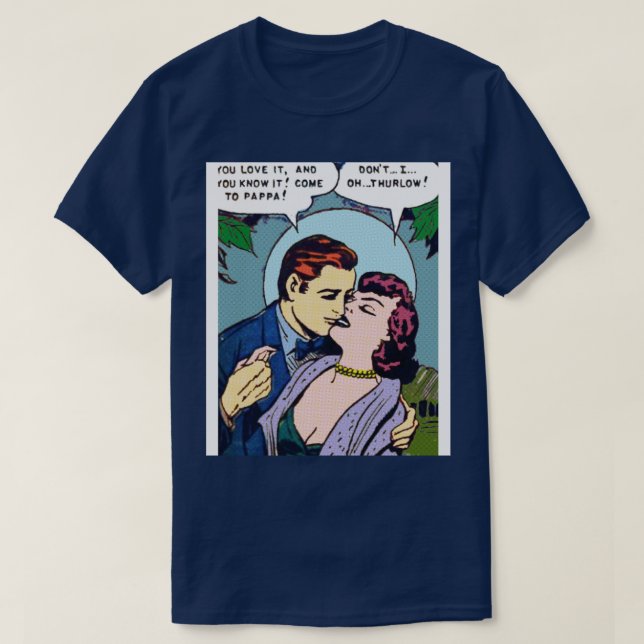 Liebe Vintage Comicen Mondlicht T-Shirt (Design vorne)
