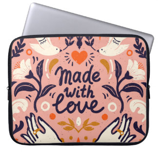 Liebe: Vintage rosa Komposition. Laptopschutzhülle
