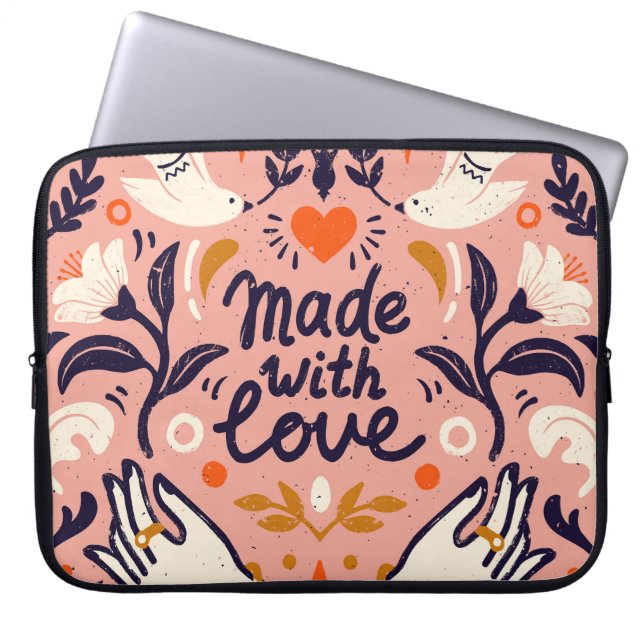 Liebe: Vintage rosa Komposition. Laptopschutzhülle (Vorderseite)