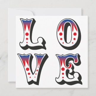 Liebe - Vintage-Zirkus-Karneval-Stil Einladung