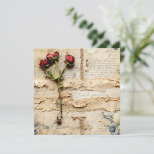 Liebe Vintager Dokumente mit Blume (2)