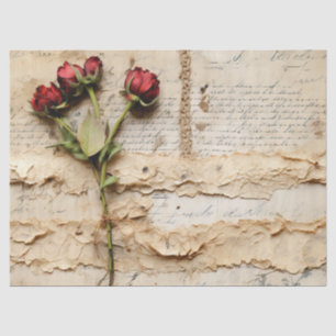 Liebe Vintager Dokumente mit Blume (2) Seidenpapier
