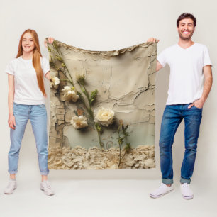 Liebe Vintager Dokumente mit Blume (3) Fleecedecke