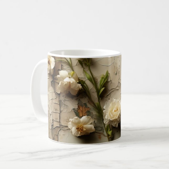 Liebe Vintager Dokumente mit Blume (3) Kaffeetasse (Vorderseite Links)